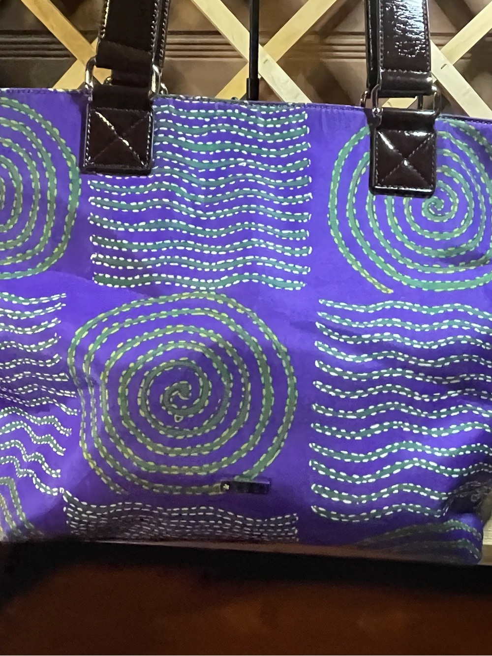 Abbi New York ‘Purple Spiral Oversized lightweight Vegan leather Travel or Tote